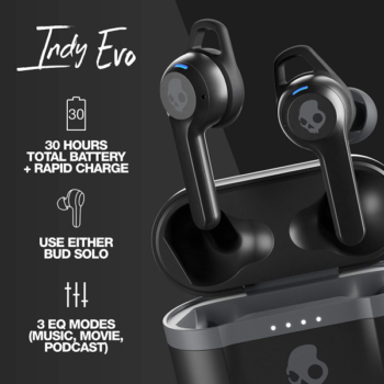 Skull Candy Indy Evo In-Ear Wireless Earbuds - Black in kenya at mtronics audio shop