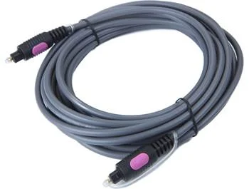 Shielded Toslink optical audio cable connecting TV to soundbar in Nairobi home theater